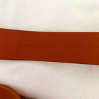 BOTTEGA VENETA Maple Brown Gold Horsebit Buckle Double Strap Belt
