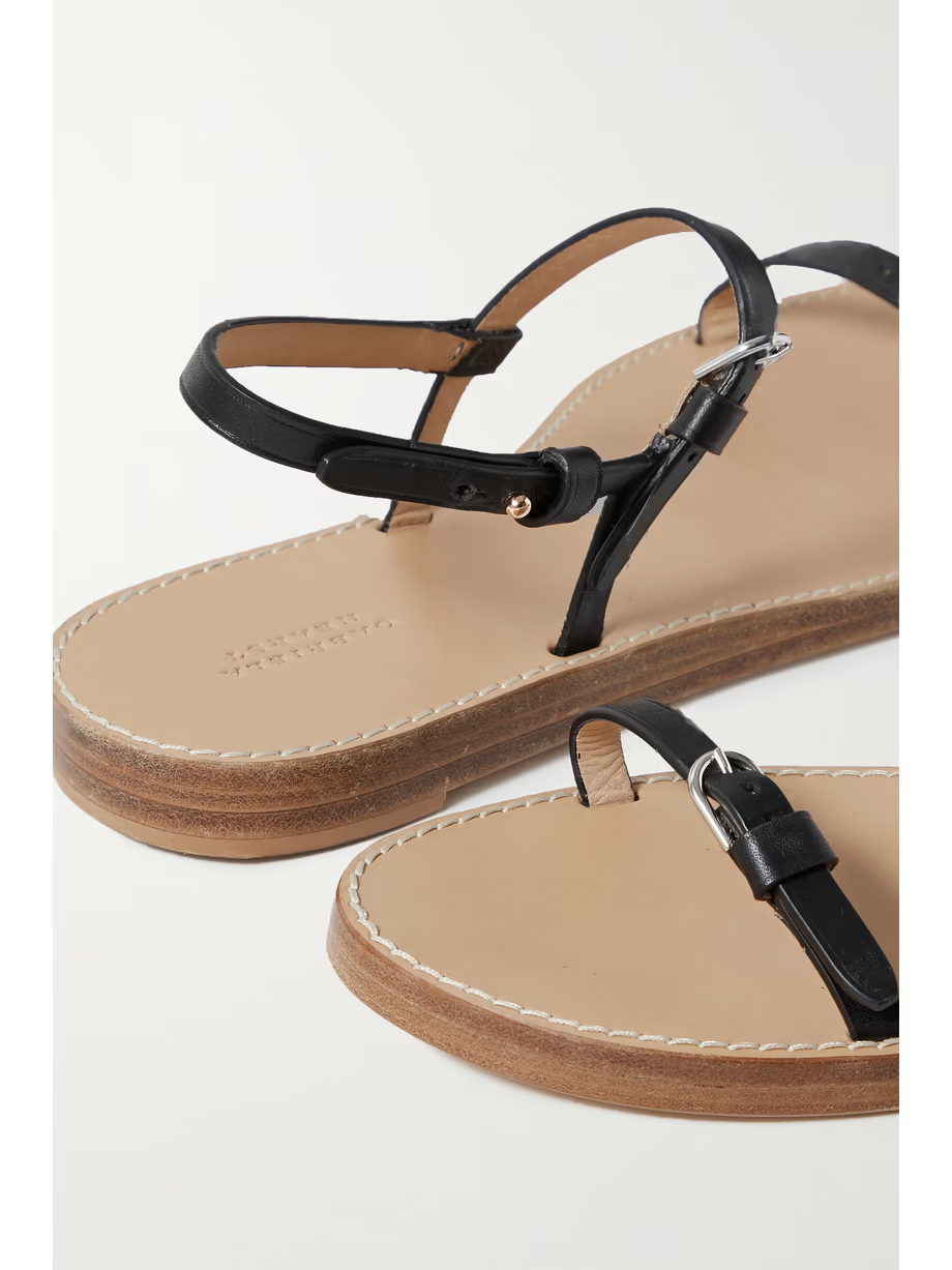 GABRIELA HEARST Steward Black Leather Slingback Sandals