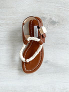 Gabriela Hearst Zephyr Rope Strap Brown Leather Thong Sandals - House Of Huntington
