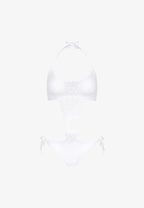 Pain De Sucre White Lace Eyelet Trinkini Swimsuit in Tiare