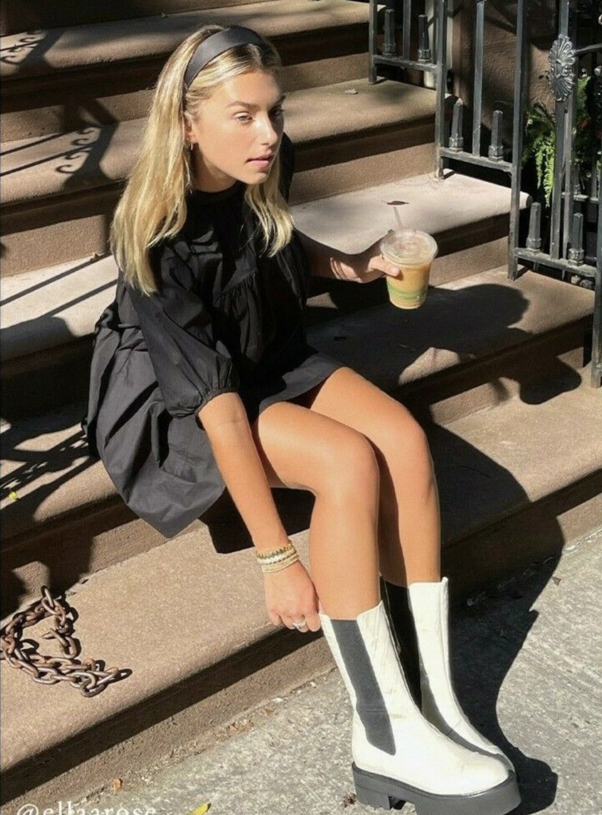 Stuart Weitzman Presley Chunky Chelsea Oat White Utility Boots