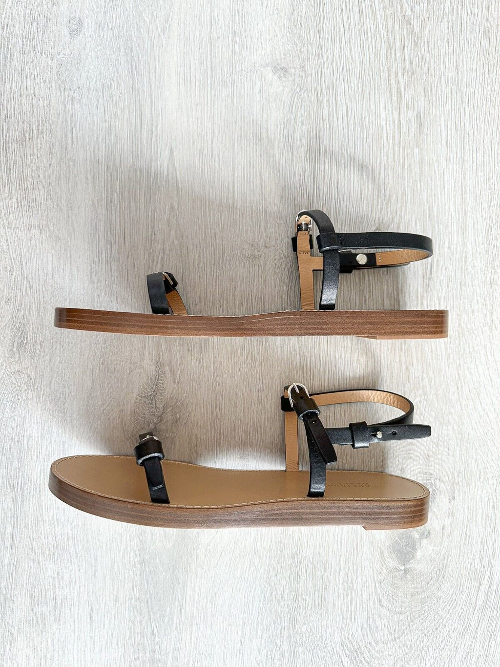 GABRIELA HEARST Steward Black Leather Slingback Sandals