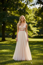 Needle & Thread Floral Embroidered Tulle Midi Dress
