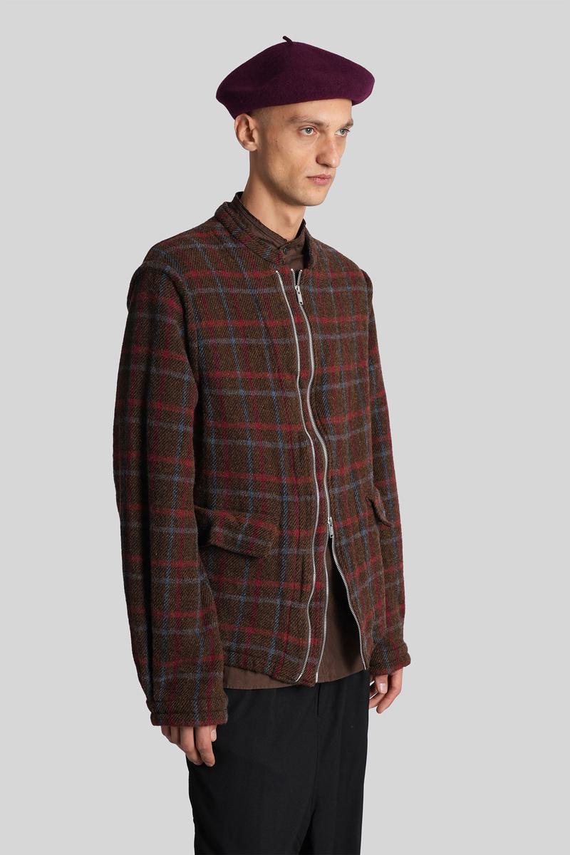 Veste à carreaux en laine marron UNDERCOVER