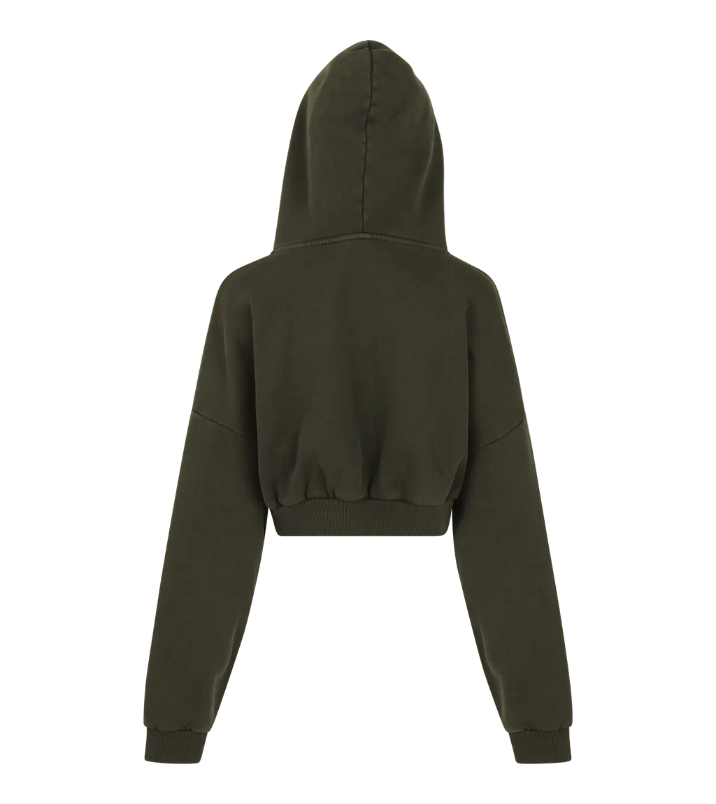 Entire Studios Military Green Double Hood Uniform Cropped Hoodie