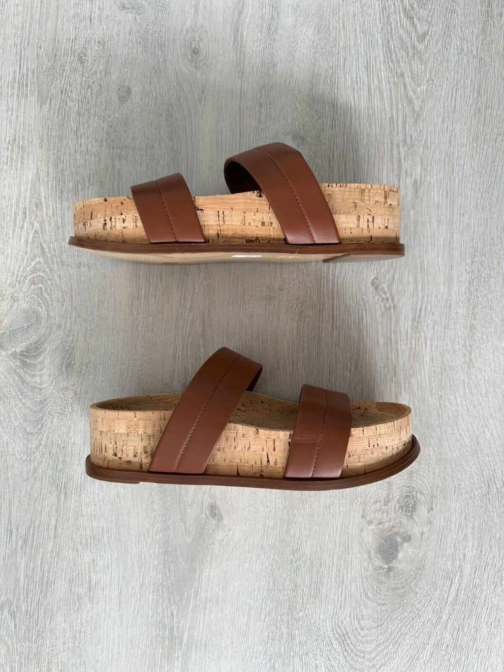 Gabriela Hearst Striker Leather Sandals Summer Chic Cognac Brown - House Of Huntington