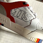 MISSONI Logo 90 White Red Trainers Sneakers + Chevron Bag