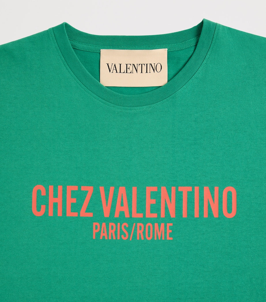 Valentino Green 'Chez Valentino' Print T-shirt