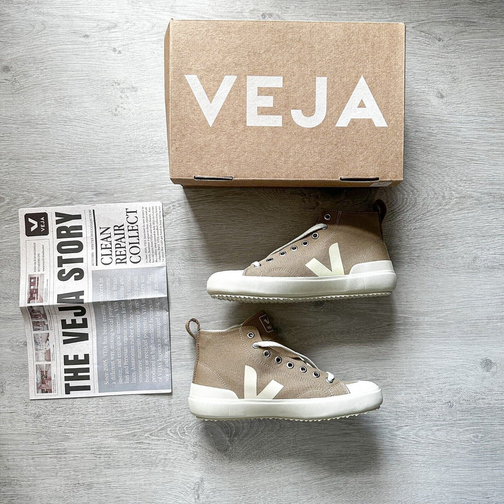 VEJA Nova Brown High Top Logo Trainers Sneakers - House Of Huntington
