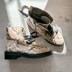 ALLSAINTS Combat Snake Print Lace Zip Chunky Heel Ankle Donita Boots (EU 36)