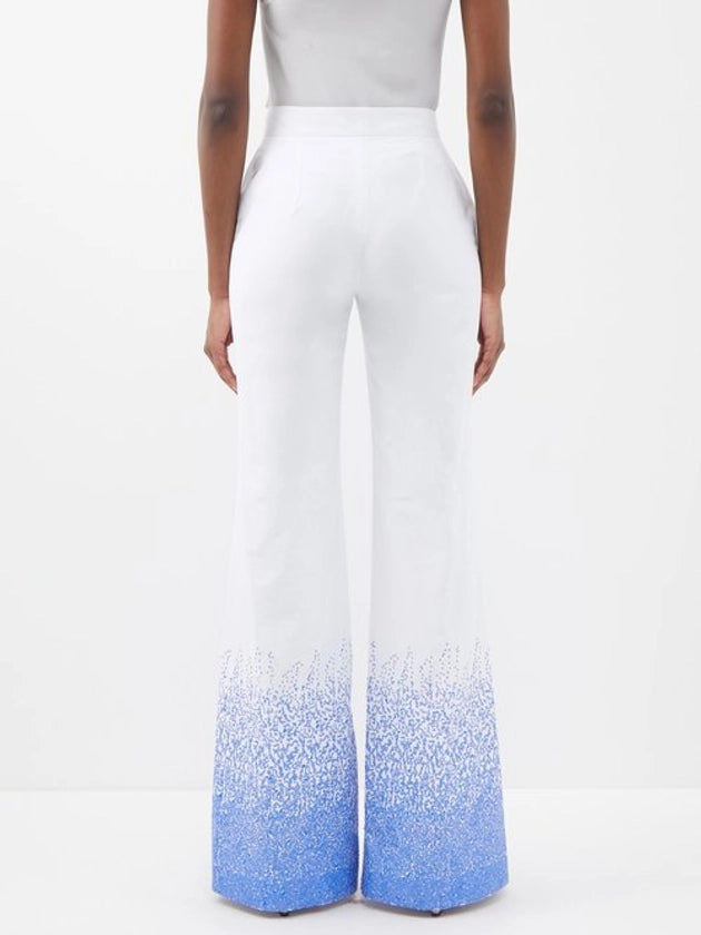 HALPERN Sequinned Cotton Lawn Stovepipe Trousers - House Of Huntington