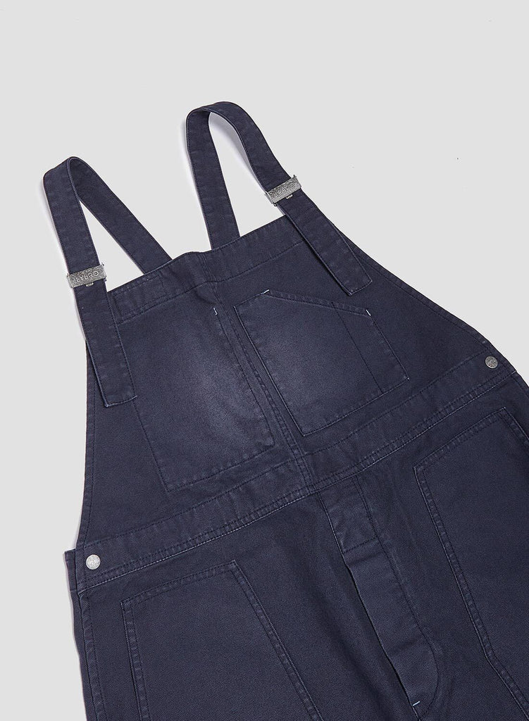 Nigel Cabourn Lybro Cotton Canvas Dungarees In Navy Blue