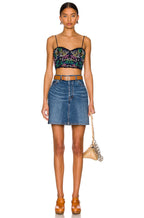 Chloe Floral Embroidered Eyelet Spaghetti Strap Crop Top