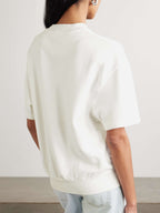 Anine Bing Jay Printed Cotton Short Sleeve Sweatshirt