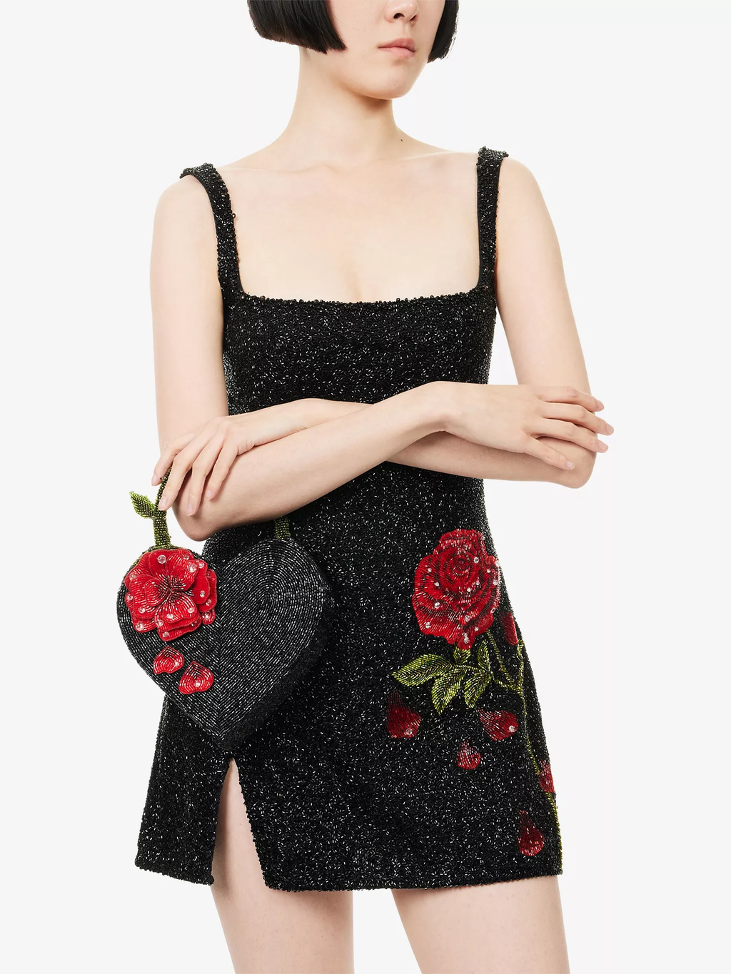 Clio Peppiatt x Disney Beaded Enchanted Rose Heart Bag (IMPERFECT)