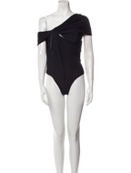 MAXIMILIAN DAVIS Black Disco Draped Sleeveless Bodysuit - House Of Huntington