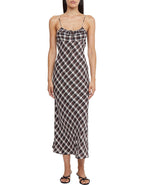 Bec + Bridge Chiara Tie Basket Weave Check Midi Dress
