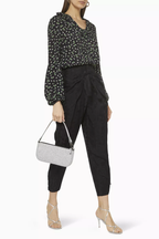 Rixo London Kym Floral Woven Ruffle Neck Long Sleeve Blouse Top - House Of Huntington