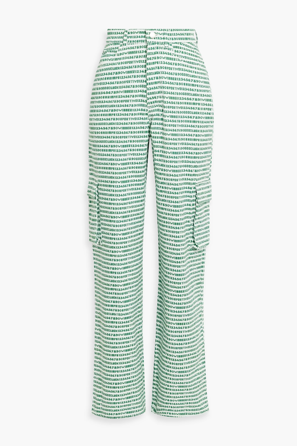 Shrimps Anette Good Luck Printed Patch Logo Cargo Green Trousers