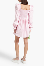 The Vampire's Wife The Straw Girl Pink White Gingham Check Mini Dress - House Of Huntington