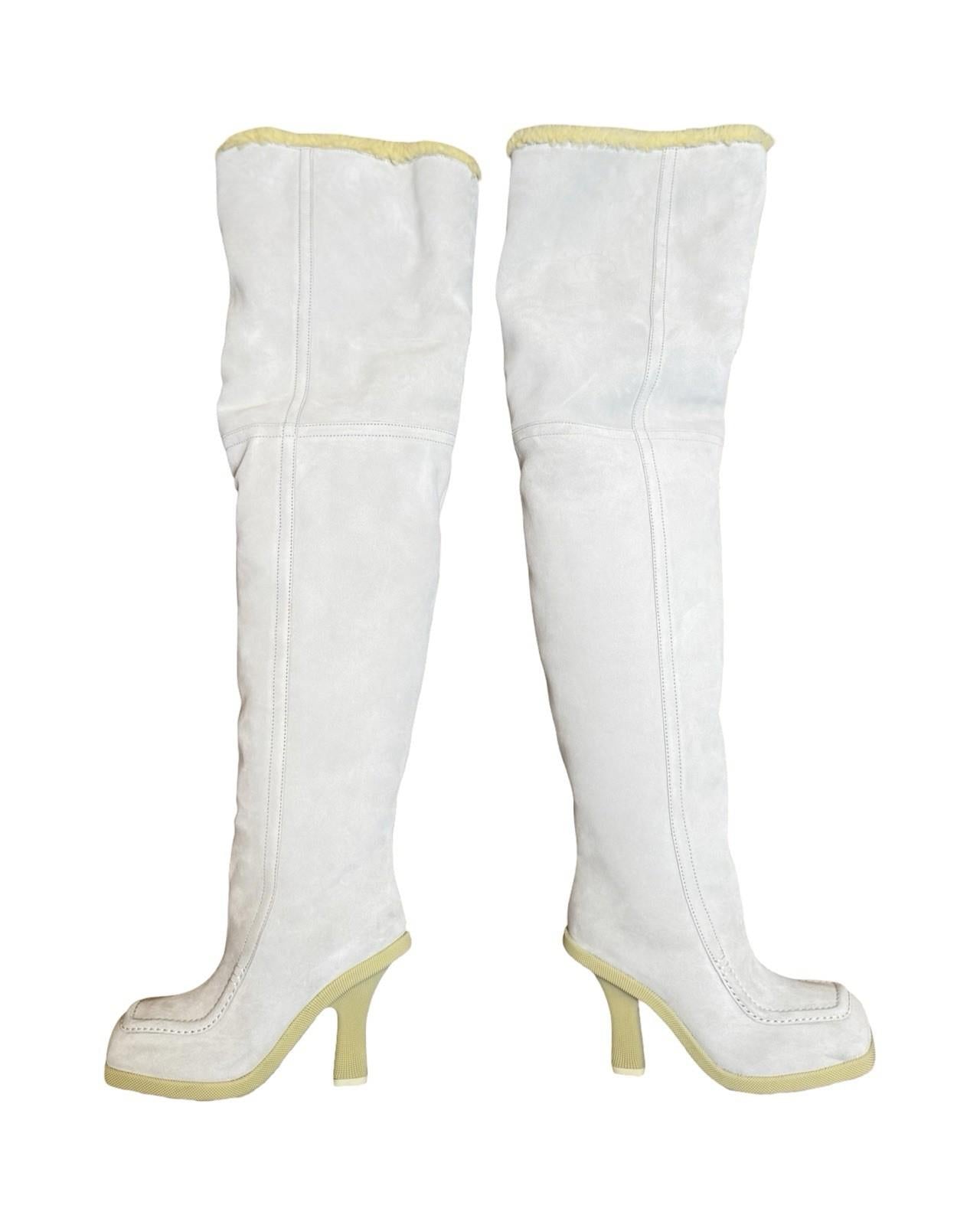Burberry Highland Shearling Lined Suede Knee High Boots