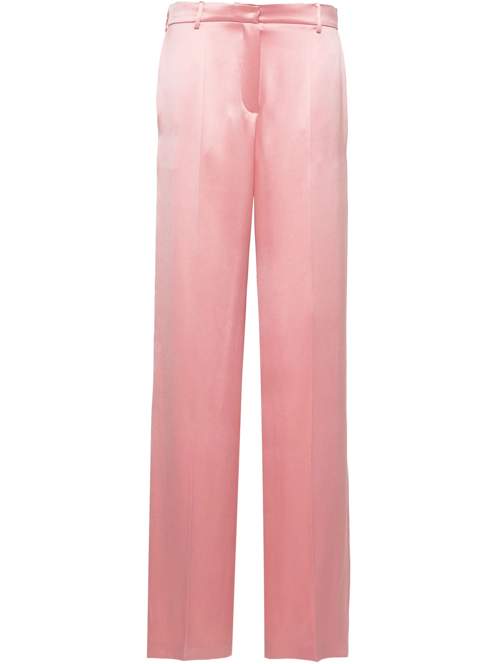 Magda Butrym Pink Silk Satin Tailored Trousers