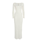Skims White Soft Lounge Ribbed Square Neck Maxi Dress