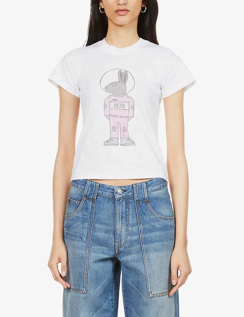 Bella Freud Mystical Bunny Organic Cotton-Jersey T-Shirt