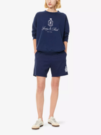 Sporty & Rich Royal Club Cotton Navy Gym Shorts