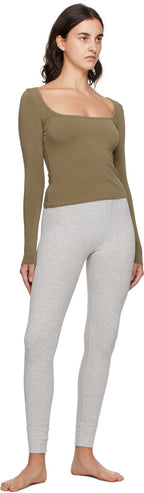 Skims Khaki Green New Vintage Long Sleeve T-Shirt Top