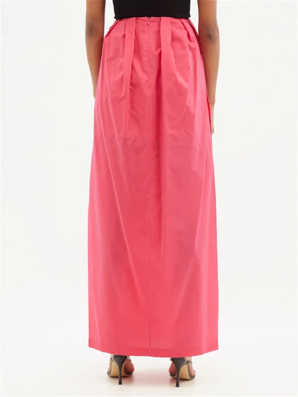 RAEY Gathered-Waist Side-Slit Taffeta Maxi Skirt - House Of Huntington