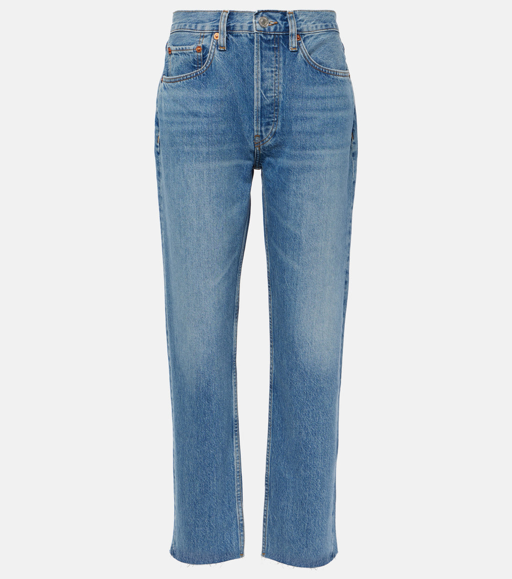 Re/Done Blue Denim '70s Stove Pipe Straight Jeans