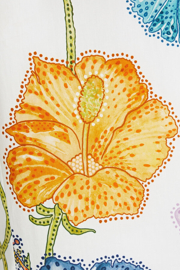 Hayley Menzies Floral Print Cotton Backless Carmen Mini Shift Dress