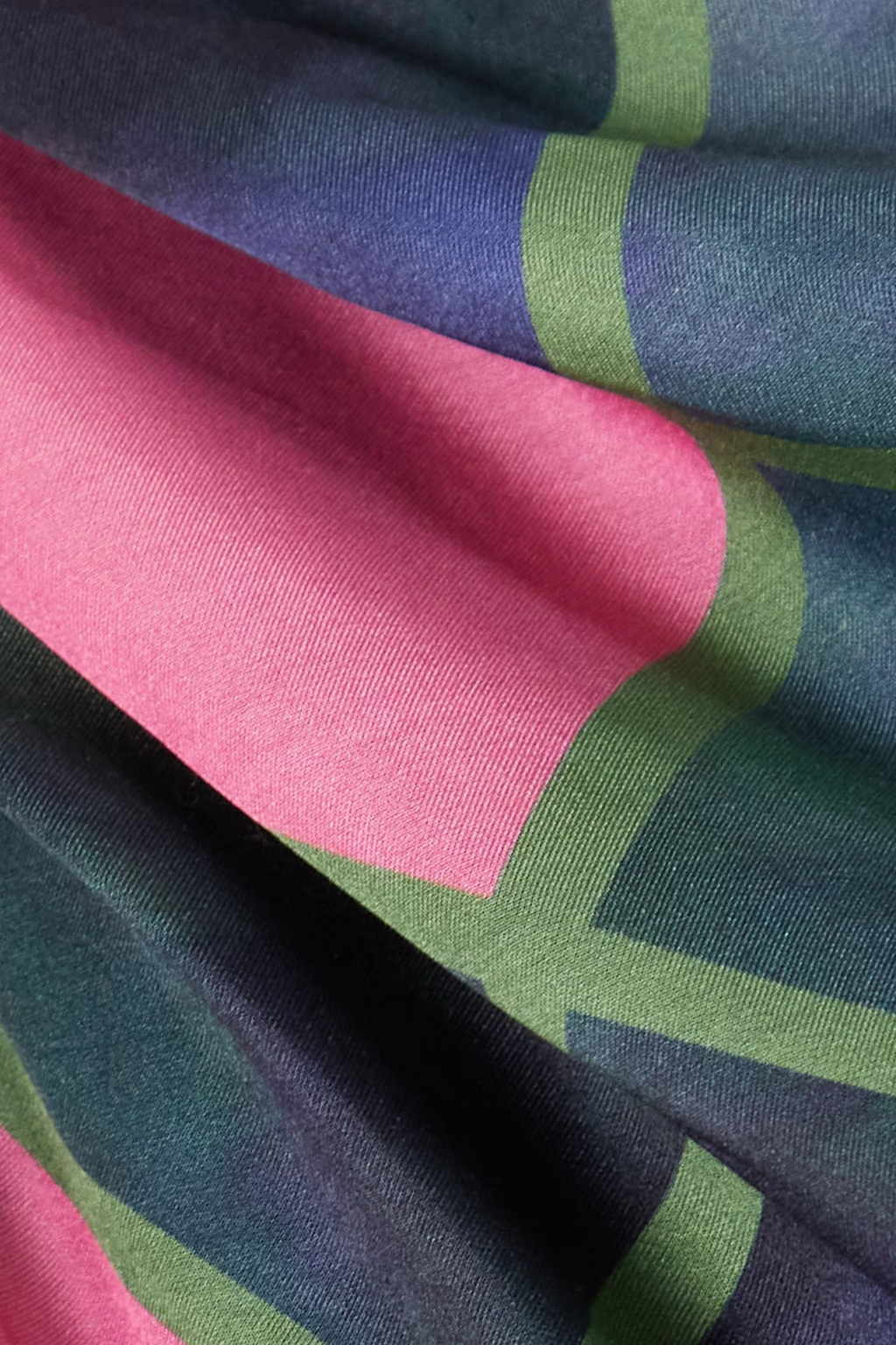 AHLUWALIA Patel Cutout Draped Navy Pink Check Printed Matte-Satin Mini Skirt - House Of Huntington