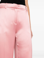 Magda Butrym Pink Silk Satin Tailored Trousers