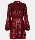 Rixo Red Sequinned Samantha Mini Dress
