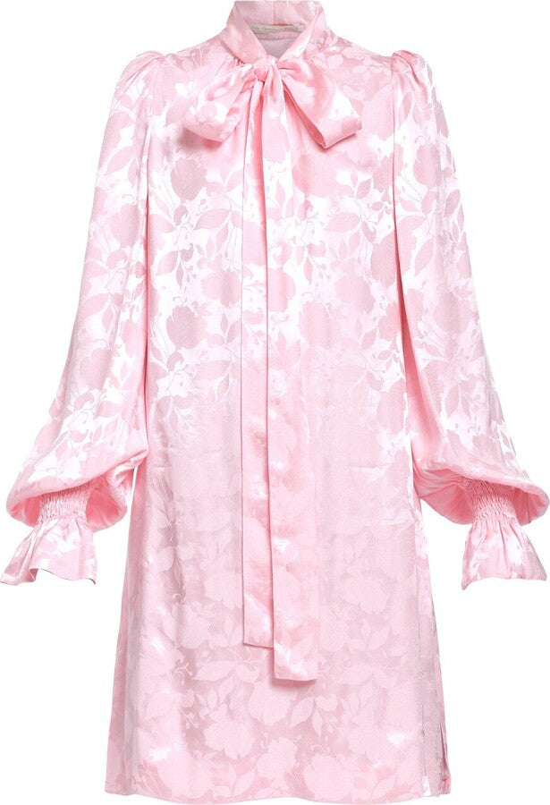The Vampire's Wife Storm From The Shelter Pink Floral Satin Long Sleeve Dress - House Of Huntington
