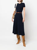 Polo Ralph Lauren Cashmere Navy Short Sleeve Long Dress