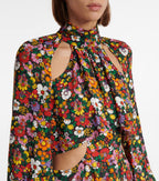 Christopher Kane Psych Floral Cut-Out Midi Dress