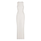 Skims Soft Lounge White Ribbed Knit Sleeveless Dress