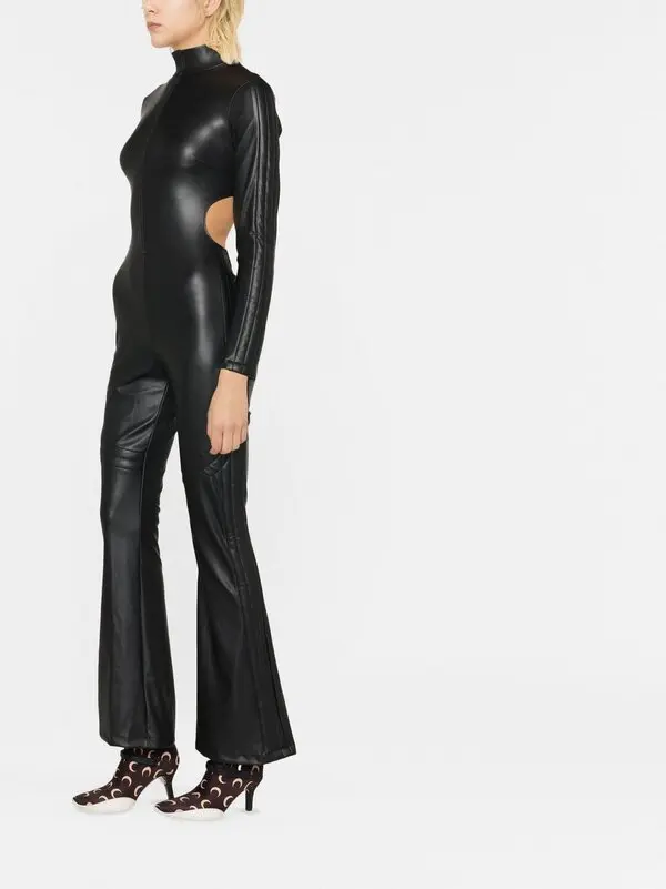 Wolford Black Mighty 80s Vegan Leather Jumpsuit