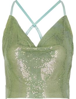 Poster Girl Green Metal Mash Backless Chainmail Bambi Top