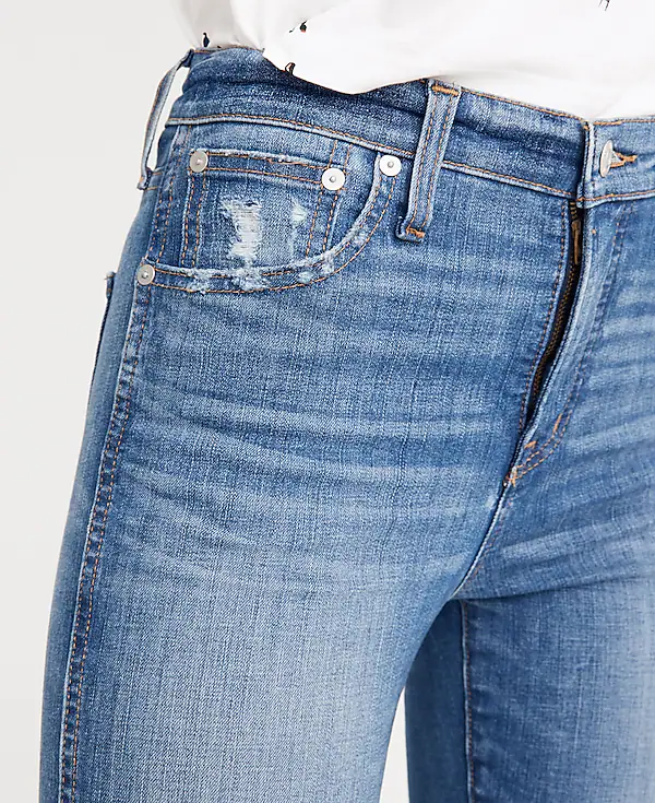 Jean skinny taille haute Madewell 10 pouces : édition à ourlet asymétrique