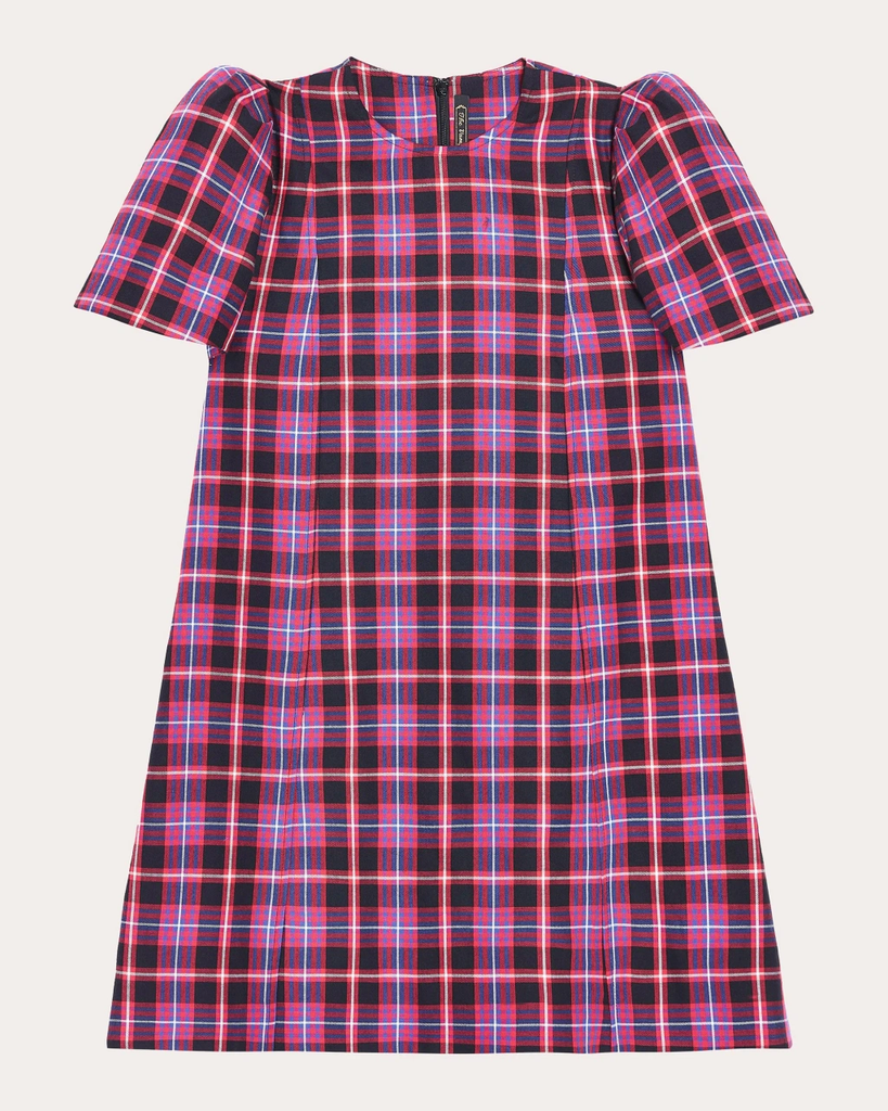 The Vampire's Wife The Wilma Red Tartan Plaid Check Print Shift Dress - House Of Huntington