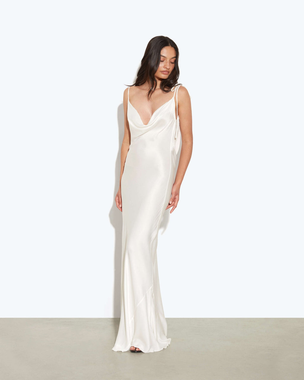Rat and Boa Ophelia White Satin Dress Maxi Dress