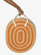 INES BRESSAND STUDIO Neutral Striped Oval Straw Backpack - House Of Huntington