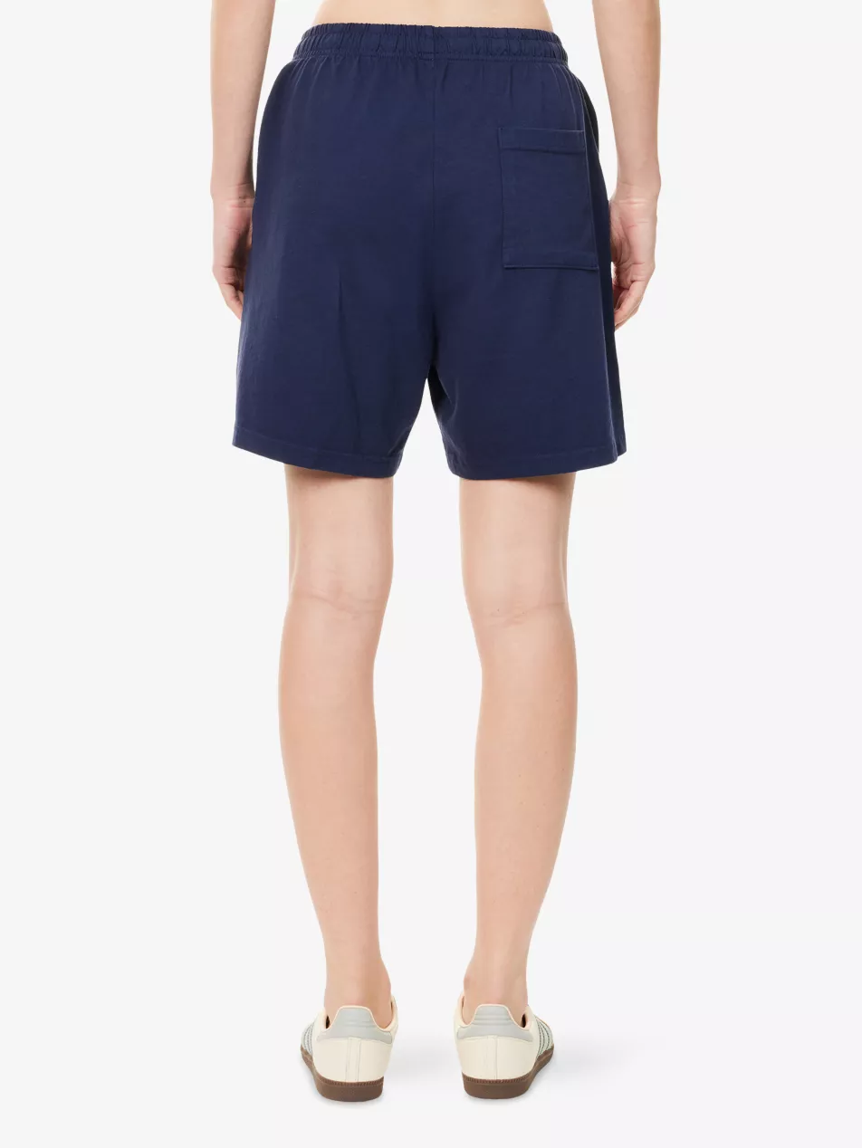 Sporty & Rich Royal Club Cotton Navy Gym Shorts