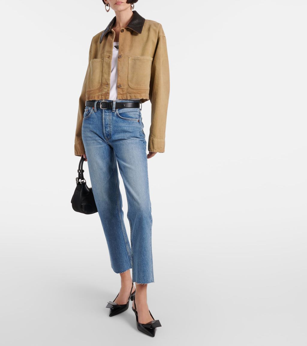 Re/Done Blue Denim '70s Stove Pipe Straight Jeans