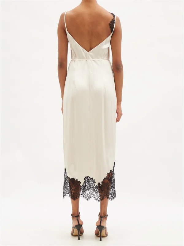 RAEY Lace Trimmed Silk Satin Slip Dress - House Of Huntington