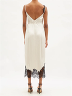 RAEY Lace Trimmed Silk Satin Slip Dress - House Of Huntington